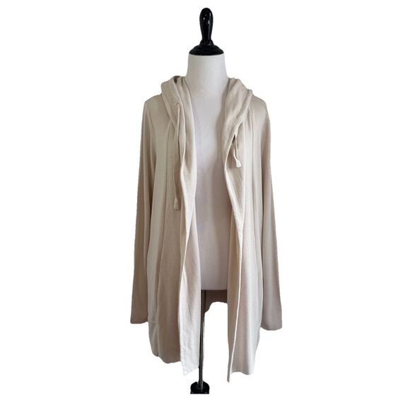 Z Supply Women's Sand Marled Hooded Open Front Cardigan Lightweight Size M - Picture 2 of 14